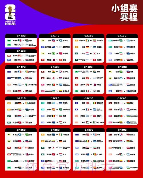 2026世界杯赛程实时更新比赛时间表怎么查 2026世界杯赛程实时更新比赛时间表怎么查